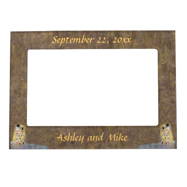 The Kiss by Klimt Art Nouveau Wedding Picture Magnetic Photo Frame (Front)