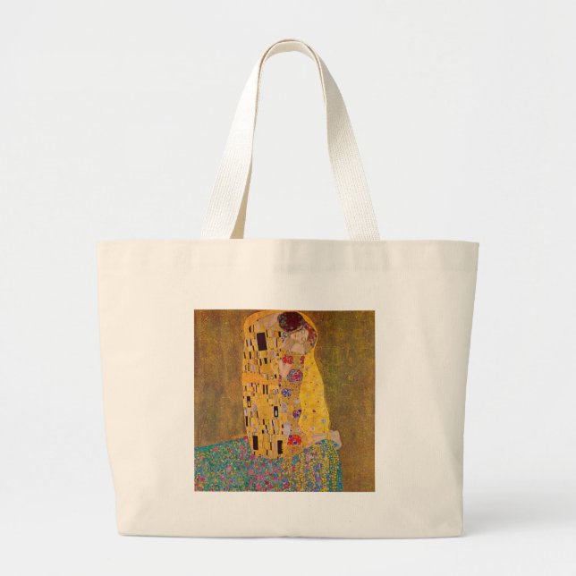 The Kiss by Klimt Large Tote Bag (Front)