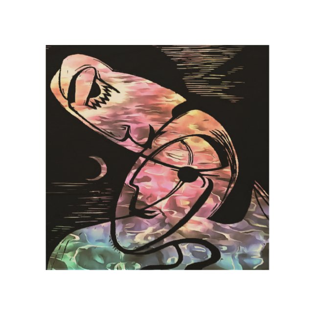 The Kiss By Moonlight and Ocean Abstract Art (Front)