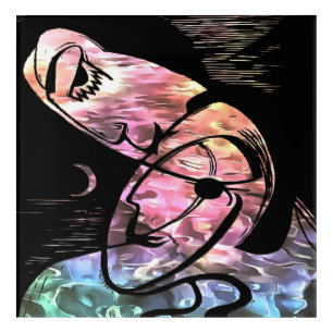 The Kiss By Moonlight and Ocean Abstract Art