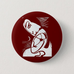 The Kiss By Moonlight and Ocean Pinback Button