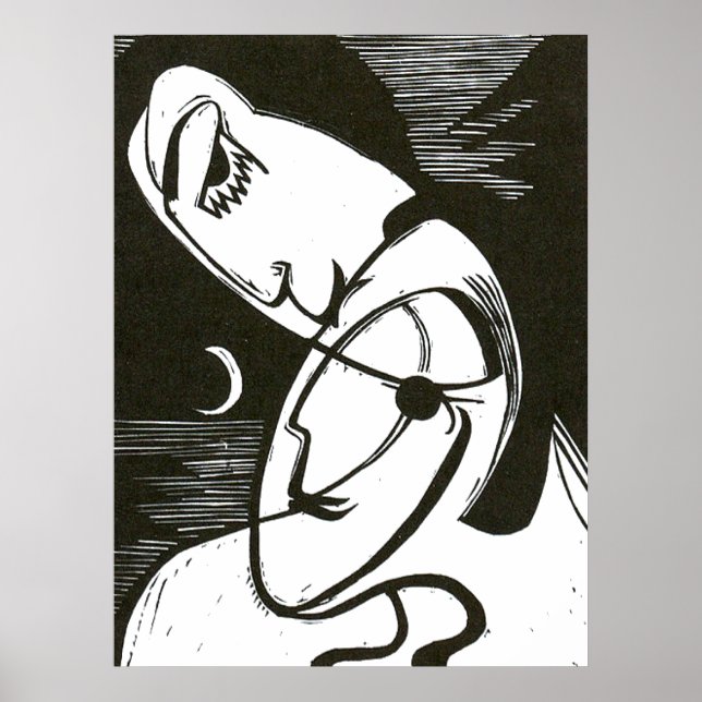 The Kiss By Moonlight and Ocean Poster (Front)