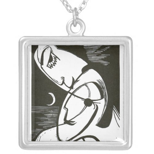 The Kiss By Moonlight and Ocean Silver Plated Necklace