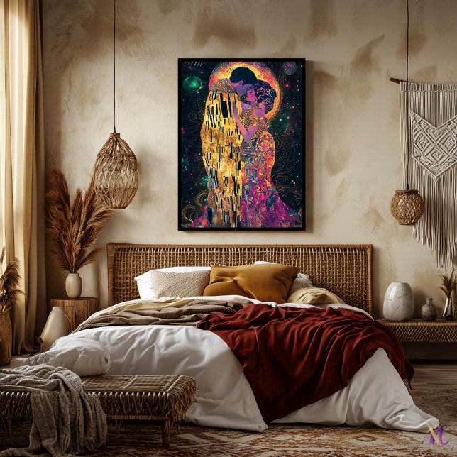 The Kiss Celestial Fantasy Art Nouveau Poster (Creator Uploaded)