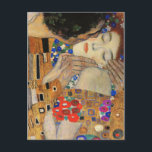 The Kiss (Detail) Gustav Klimt Postcard<br><div class="desc">The Kiss (Detail) Gustav Klimt Austrain Symbolist Painter Gustav Klimt The Kiss (original Der Kuss) was painted by Gustav Klimt, and is probably his most famous work. He began work on it in 1907 and it is the highpoint of his so-called 'Golden Period'. It depicts a couple, in various shades...</div>