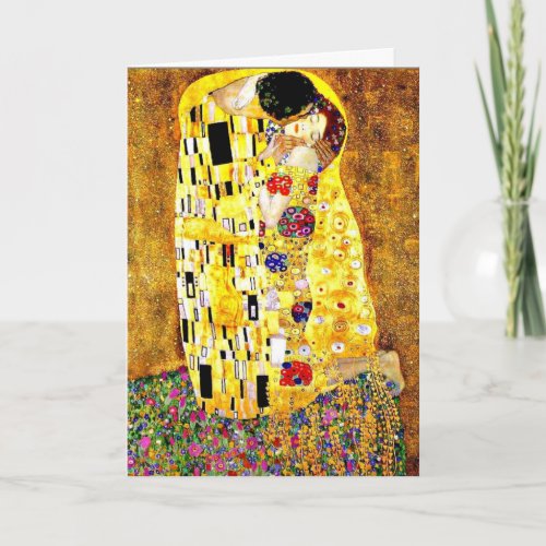 The Kiss famous painting by Gustav Klimt Card