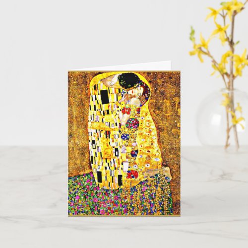 The Kiss famous painting by Gustav Klimt Card