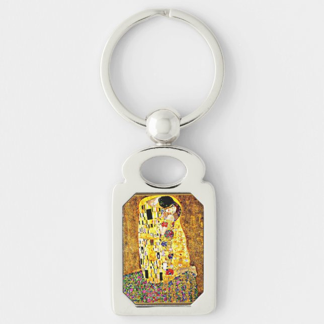 The Kiss, famous painting by Gustav Klimt Keychain (Front)