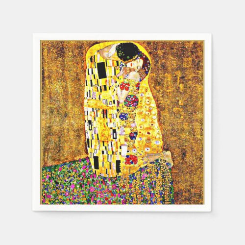 The Kiss famous painting by Gustav Klimt Napkins