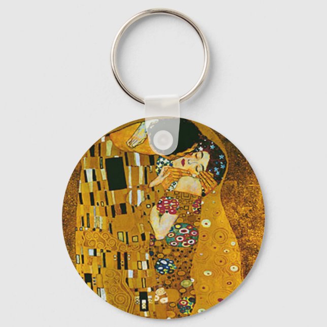The Kiss, Fine Art by Klimt, Keychain (Front)
