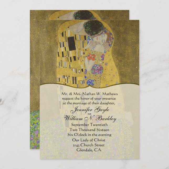 The Kiss Fine Art Wedding Invitation (Front/Back)