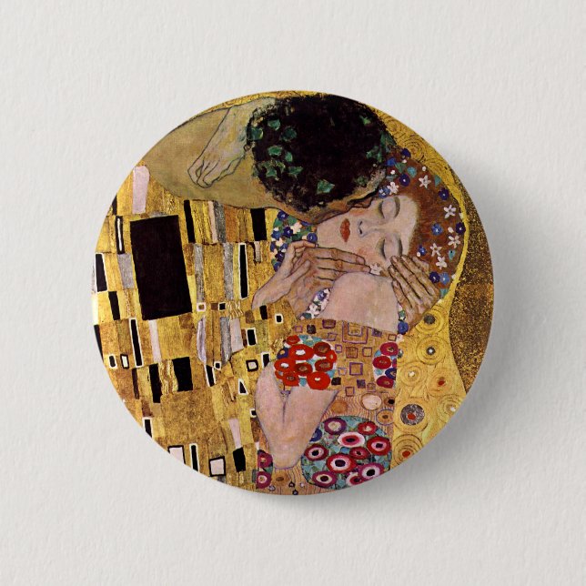 The Kiss, Gustav Klimt Button (Front)