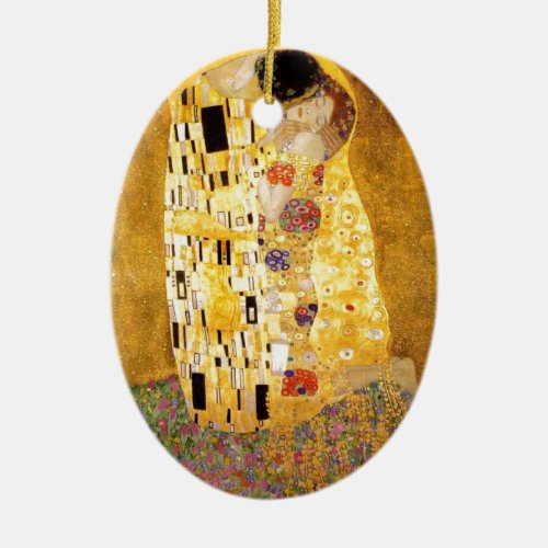 The Kiss Gustav Klimt Ceramic Ornament