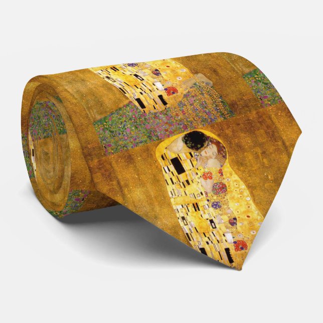 The Kiss Gustav Klimt Neck Tie (Rolled)
