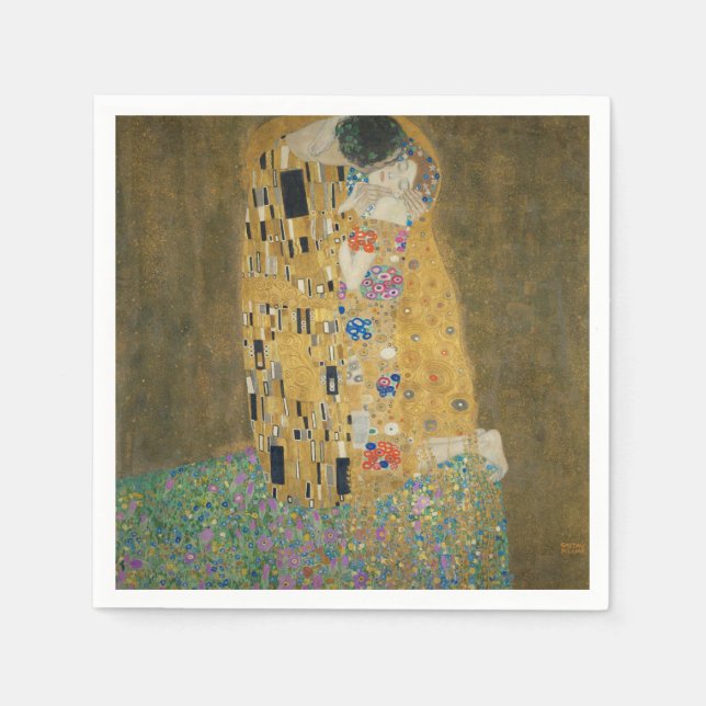 The Kiss - Gustav Klimt Paper Napkins (Front)