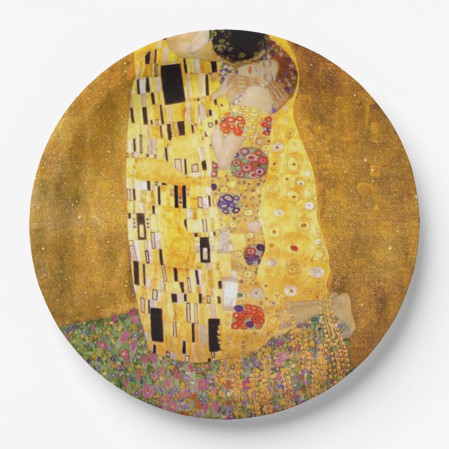 The Kiss Gustav Klimt Paper Plates (Front)