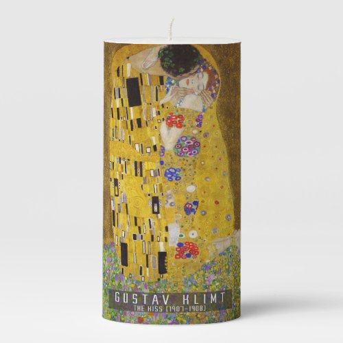 The Kiss _ Gustav Klimt  Pillar Candle