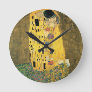 The Kiss - Gustav Klimt Round Clock