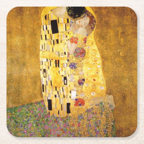 The Kiss Gustav Klimt Square Paper Coaster