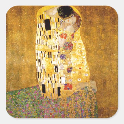 The Kiss Gustav Klimt Square Sticker