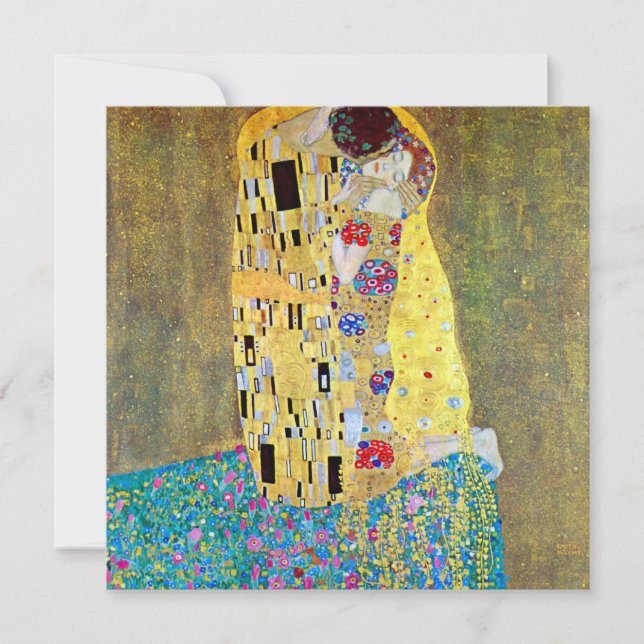 The Kiss Gustav Klimt, Victorian Art Bridal Shower Invitation (Front)