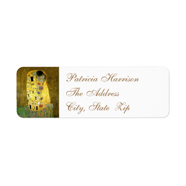 The Kiss Gustav Klimt Wedding | RSVP Label (Front)