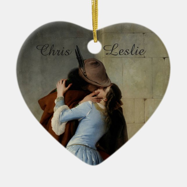 The Kiss / Il Bacio custom wedding ornament (Front)