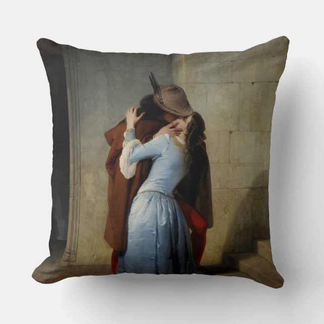 The Kiss / Il Bacio custom wedding pillow (Front)