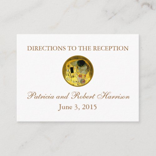 The Kiss Klimt Wedding  Reception Directions Enclosure Card