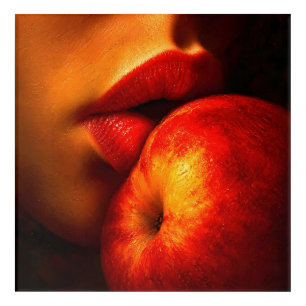 The Kiss of Nectarine – An Intimate Portrait Acrylic Print
