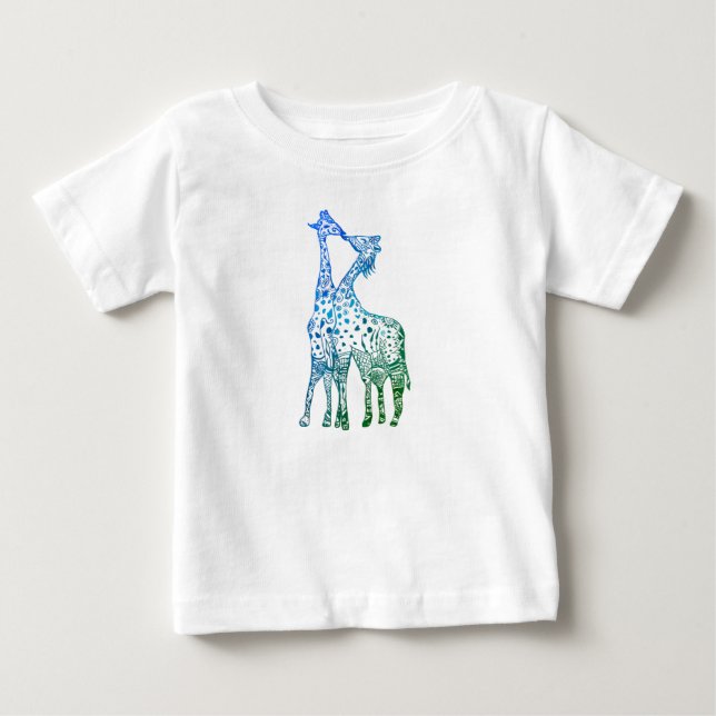 The kiss of the giraffes Tutu RufleTee Baby T-Shirt (Front)
