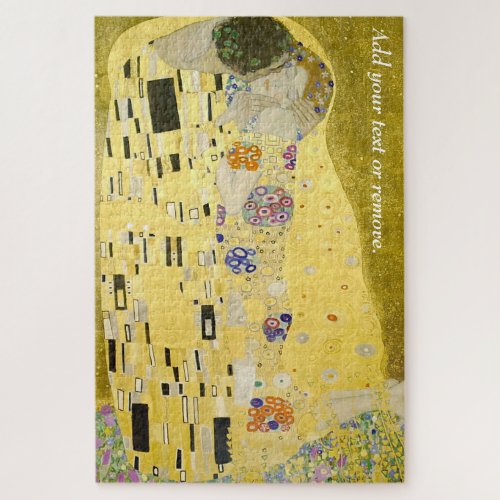 The Kiss oil painting by Gustav Klimt 1908 Jigsaw Puzzle