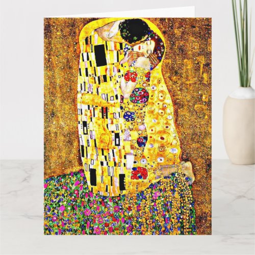 The Kiss painting by Gustav Klimt Card