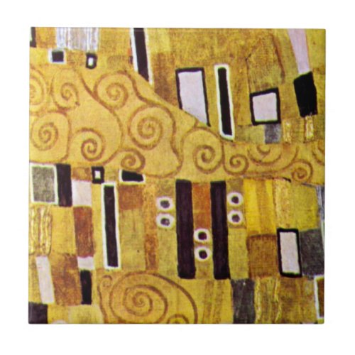 The Kiss Pattern by Gustav Klimt Art Nouveau Ceramic Tile