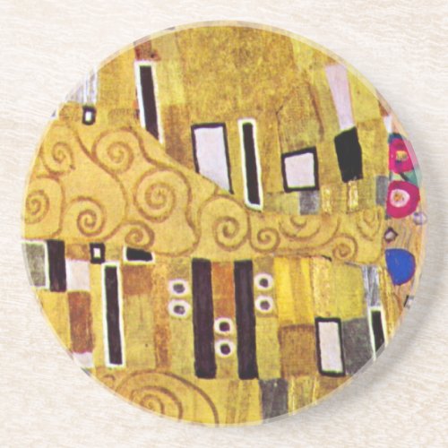 The Kiss Pattern by Gustav Klimt Art Nouveau Coaster