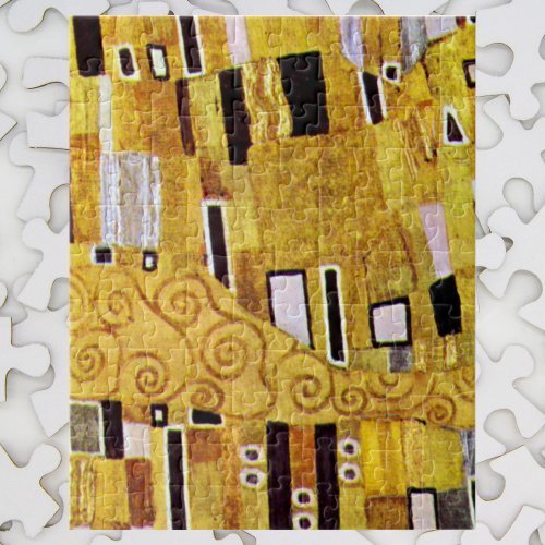 The Kiss Pattern by Gustav Klimt Art Nouveau Jigsaw Puzzle