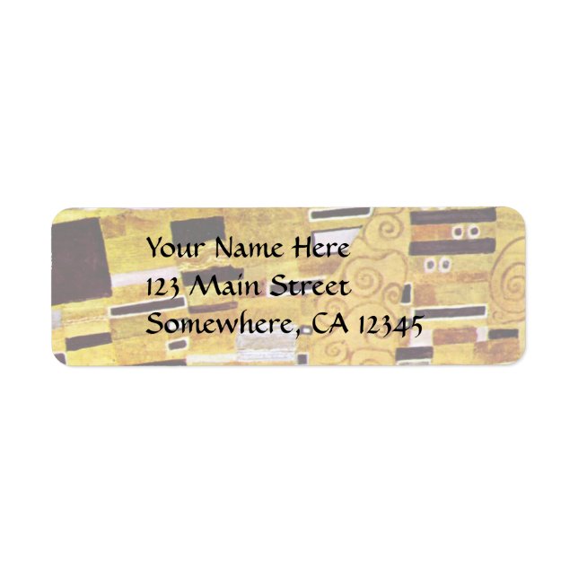 The Kiss Pattern by Gustav Klimt, Art Nouveau Label (Front)