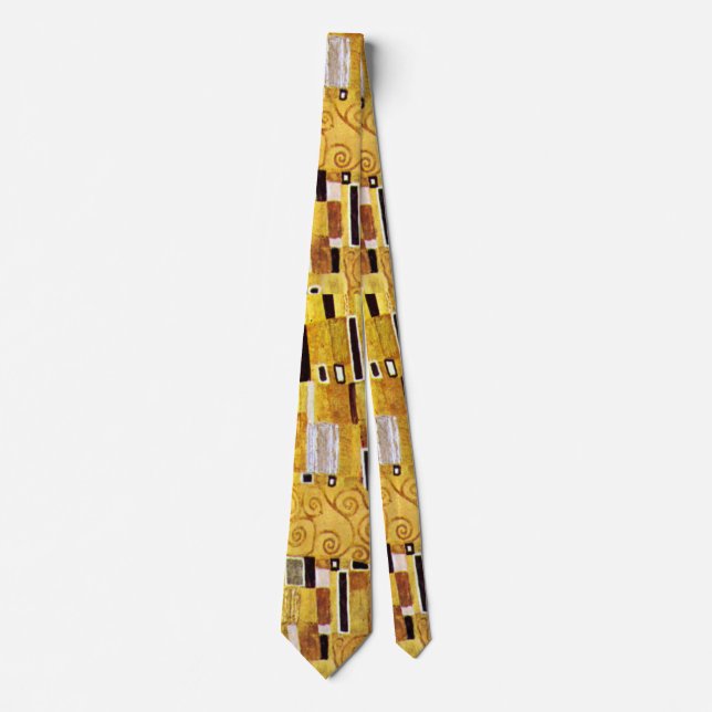 The Kiss Pattern by Gustav Klimt, Art Nouveau Neck Tie (Front)