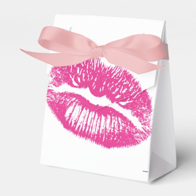 The Kiss, Pink Lips Favor Boxes (Front Side)
