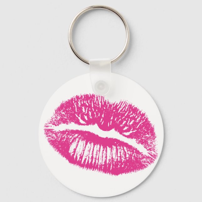 The Kiss, Pink Lips Keychain (Front)