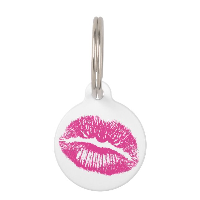 The Kiss, Pink Lips Pet ID Tag (Front)