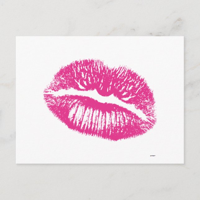 The Kiss, Pink Lips Postcard (Front)