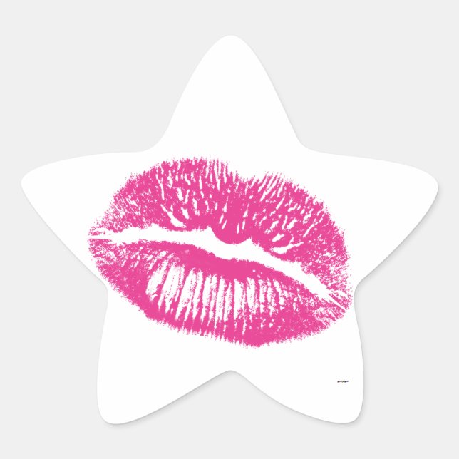 The Kiss, Pink Lips Star Sticker (Front)