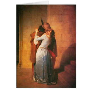 The Kiss Print on Blank Card by Francesco Hayez