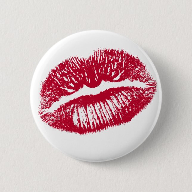 The Kiss, Red Lips Button (Front)