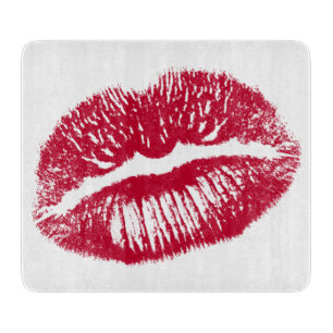 The Kiss, Red Lips Cutting Board