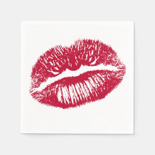 The Kiss Red Lips Paper Napkins