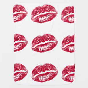 The Kiss, Red Lips Receiving Blanket