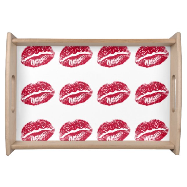 The Kiss, Red Lips Serving Tray (Front)