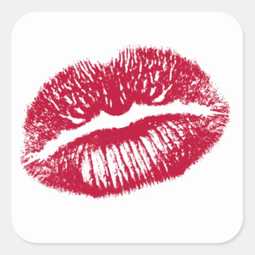 The Kiss Red Lips Square Sticker